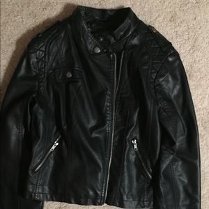 Black faux leather jacket